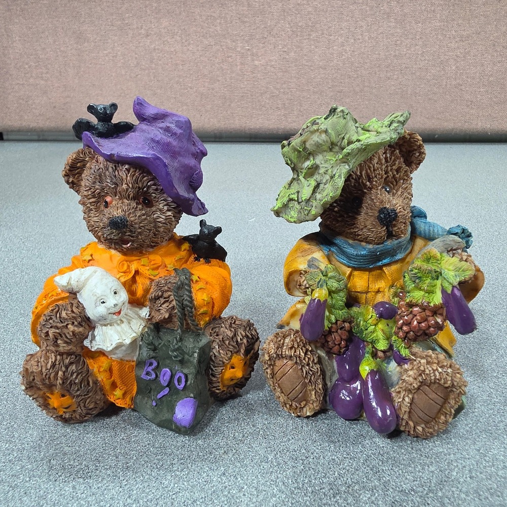 Teddy Bear Figurines Multi Excellent Halloween Harvest Decor Set